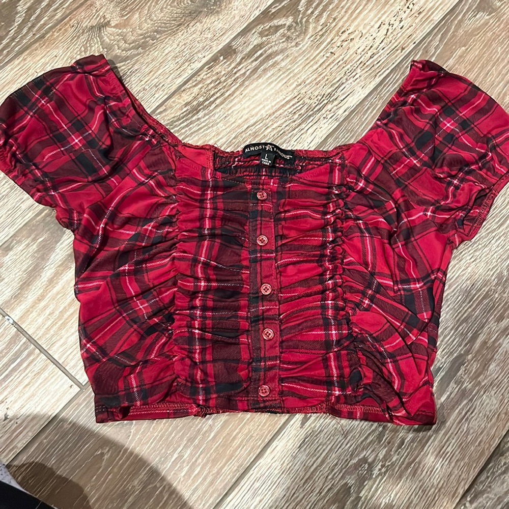 ruffle plaid crop top